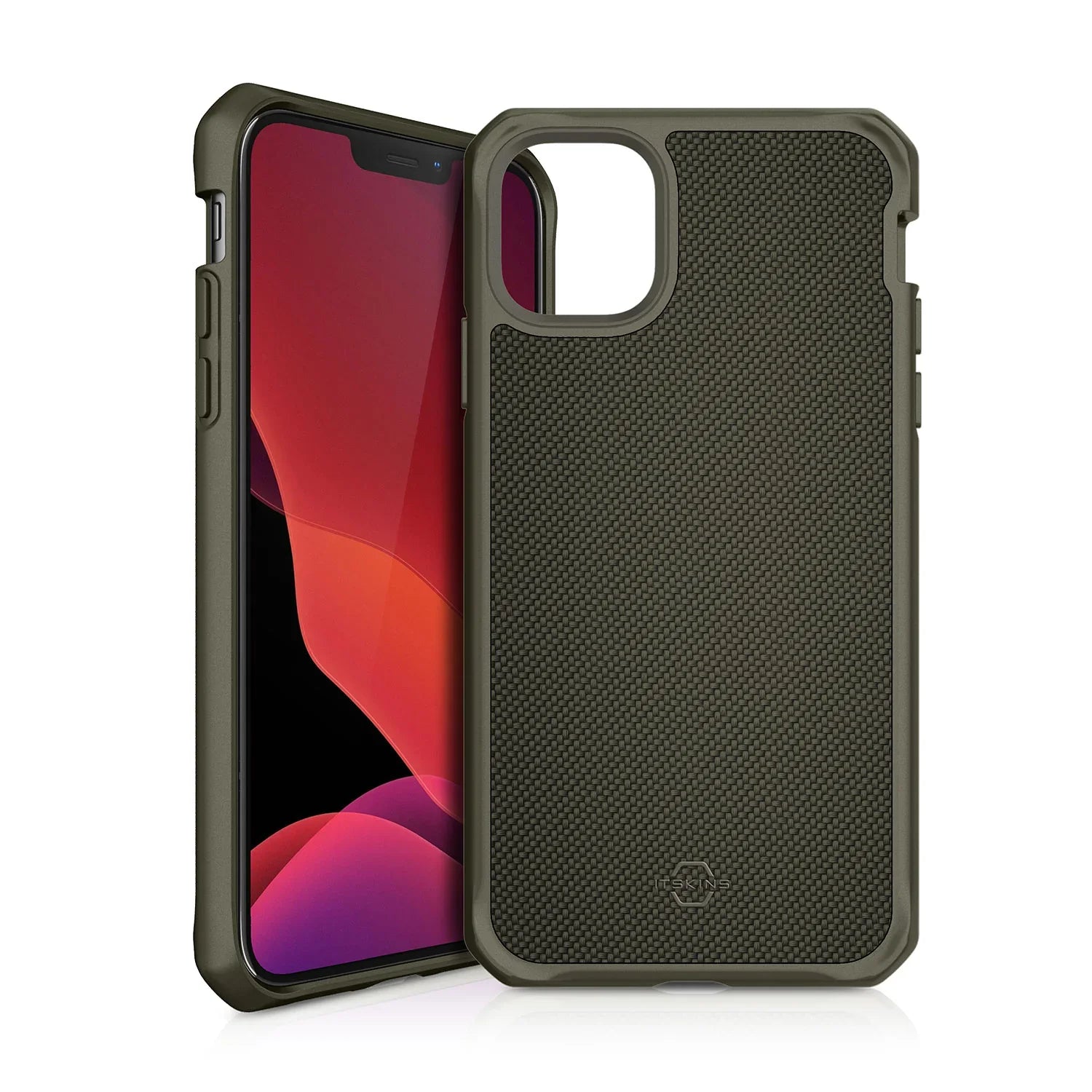 Itskins Hybrid Ballistic iPhone 12 Pro Max Magsafe Case -Kaki - Tashqila Itskins Hybrid Ballistic iPhone 12 Pro Max Magsafe Case -Kaki - Tashqila